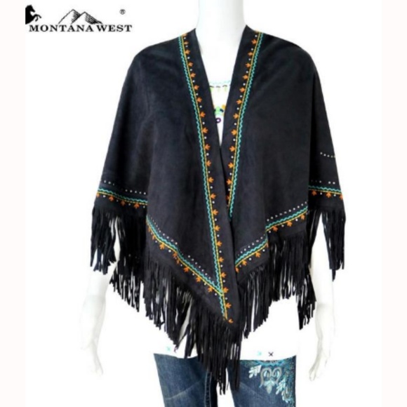 Montana West Handmade Cardigan Shawl w Fringe - Picture 2 of 2